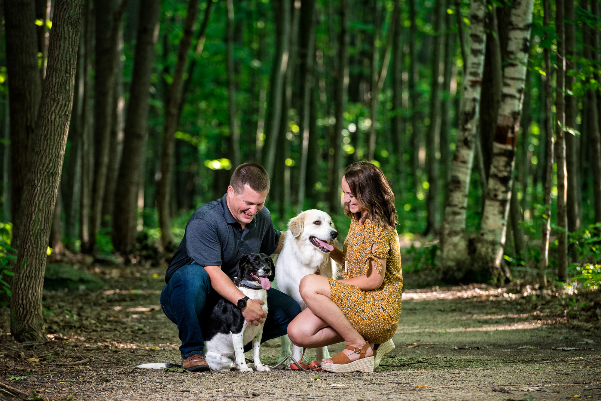 Engagement Session with Dogs at High Cliff State Park Wisconsin